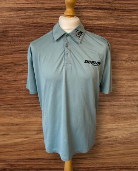 Mens Dunlop Golf Polo Light Blue Motif Front/back/collar Size L