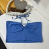 Monki Royals Blue Halter Neck Crop Top Size S