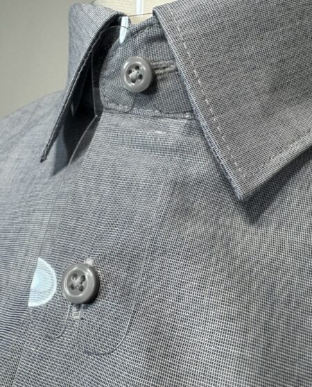 NEW Grey Woven Long Sleeve Regular Fit Easy Iron Shirt Neck 17