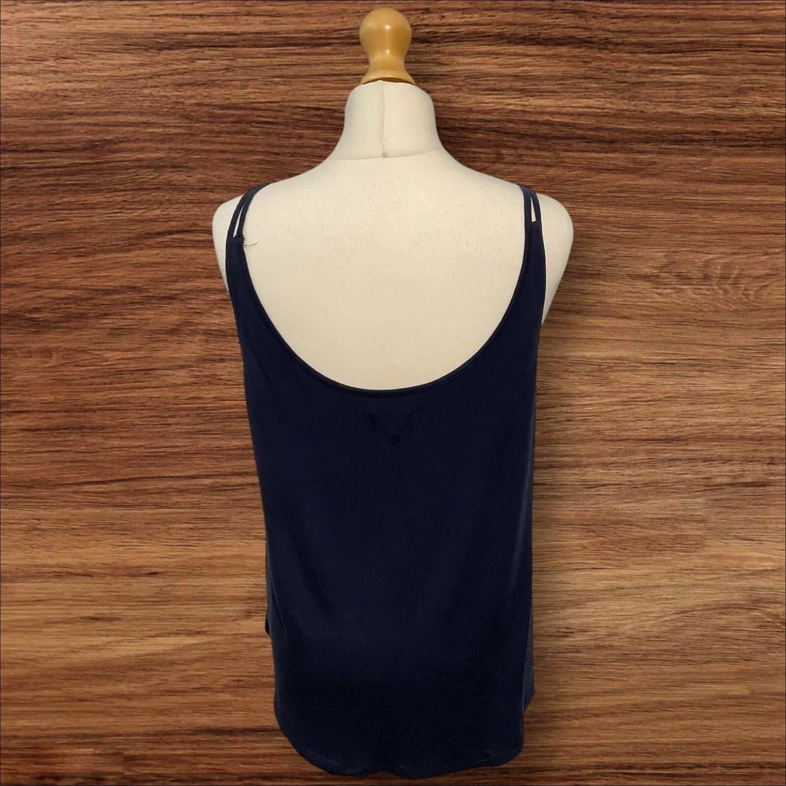 Next Navy Blue Cami Top Double Strap Effect Front Motif Size 10