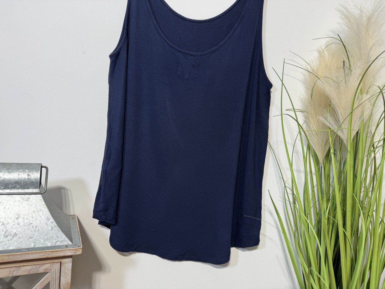 Next Navy Blue Graphic Strap Cami Top Size 10