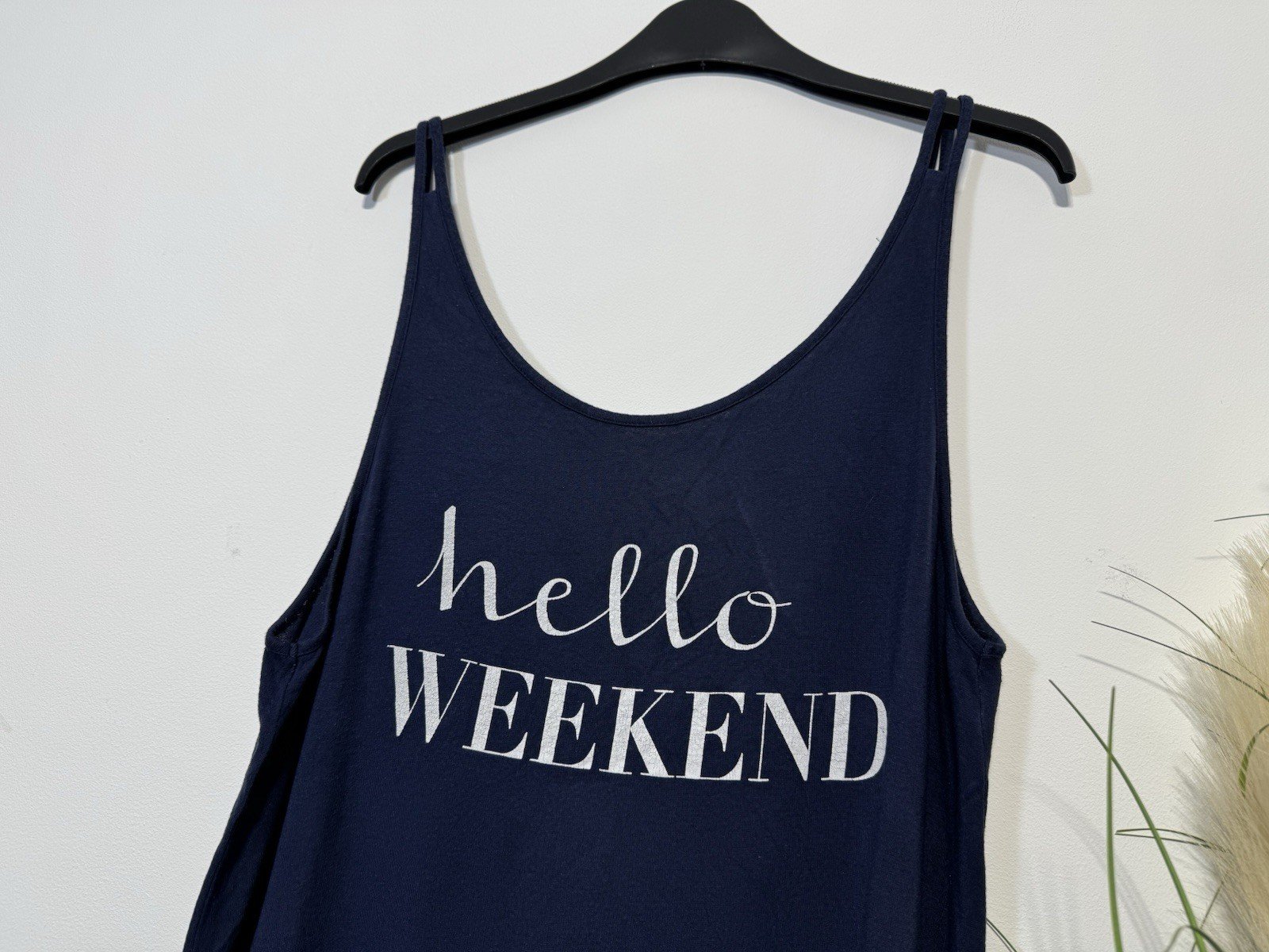 Next Navy Blue Graphic Strap Cami Top Size 10