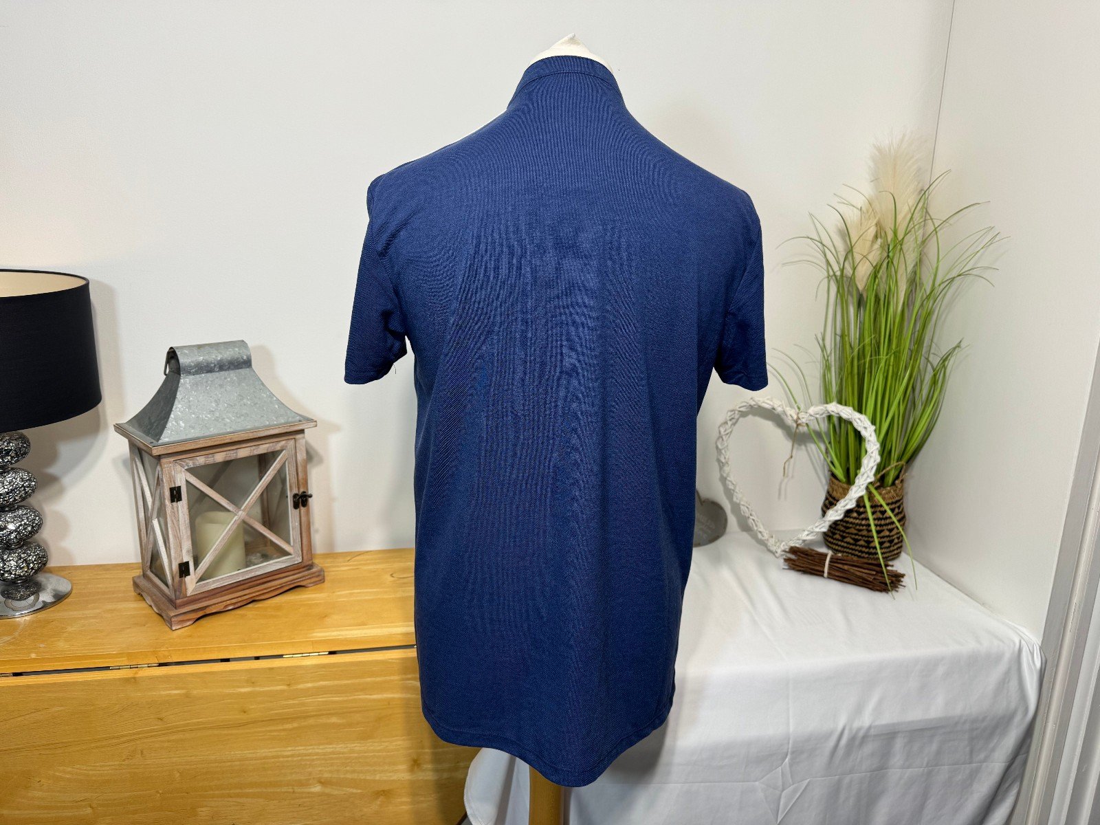 OSTU Blue Pique Knit Graphic Polo Shirt Size L