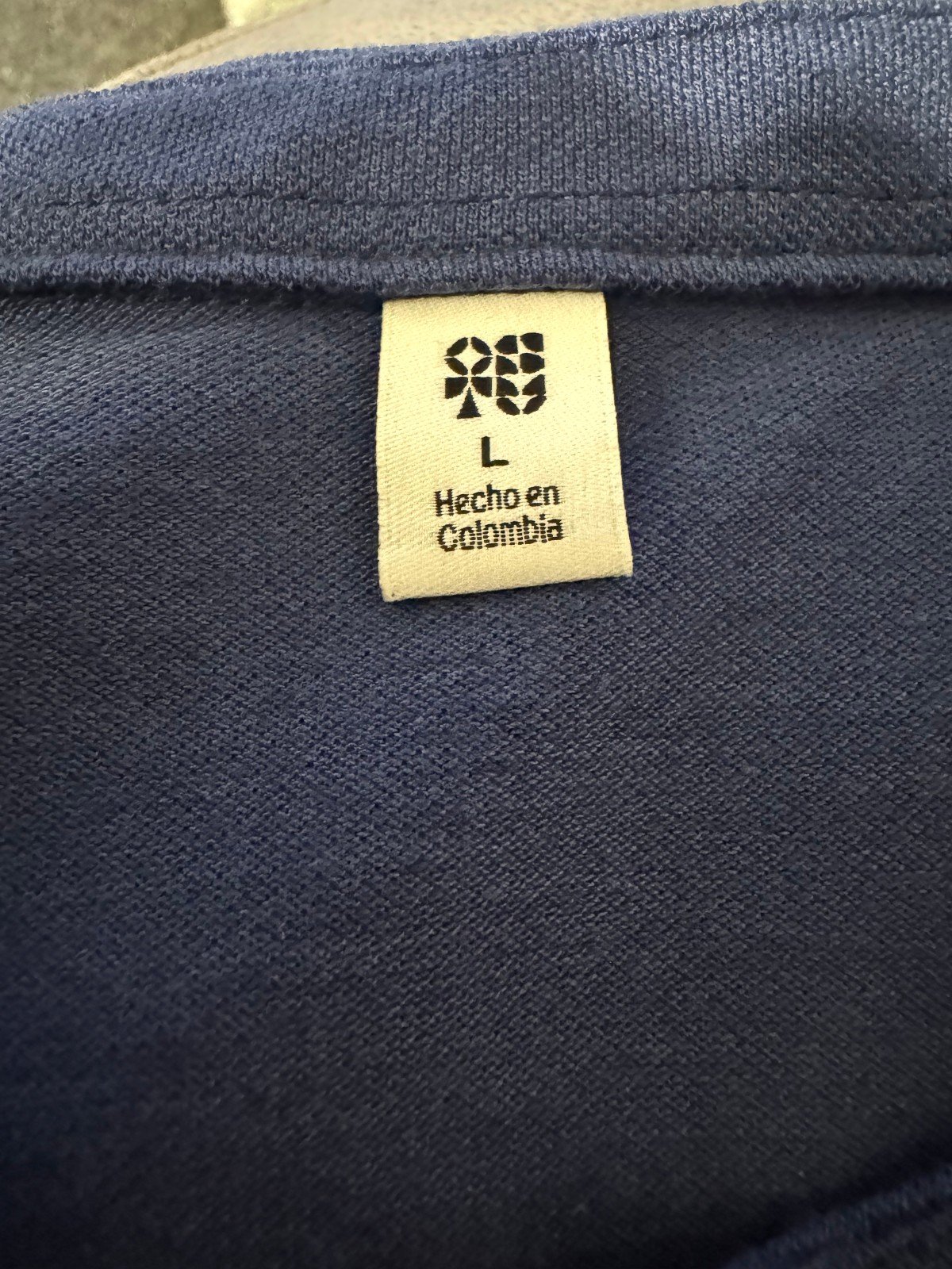 OSTU Blue Pique Knit Graphic Polo Shirt Size L