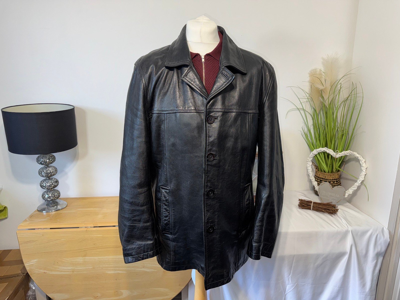 Principles Vintage 100% Genuine Leather Lined Jacket Size XL
