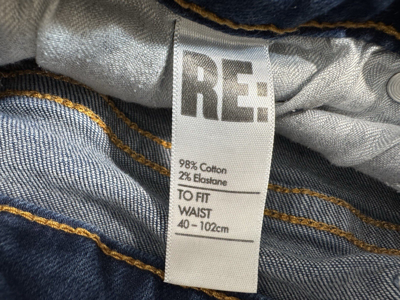 Re:Denim Blue Straight Fit Jeans W40 L30