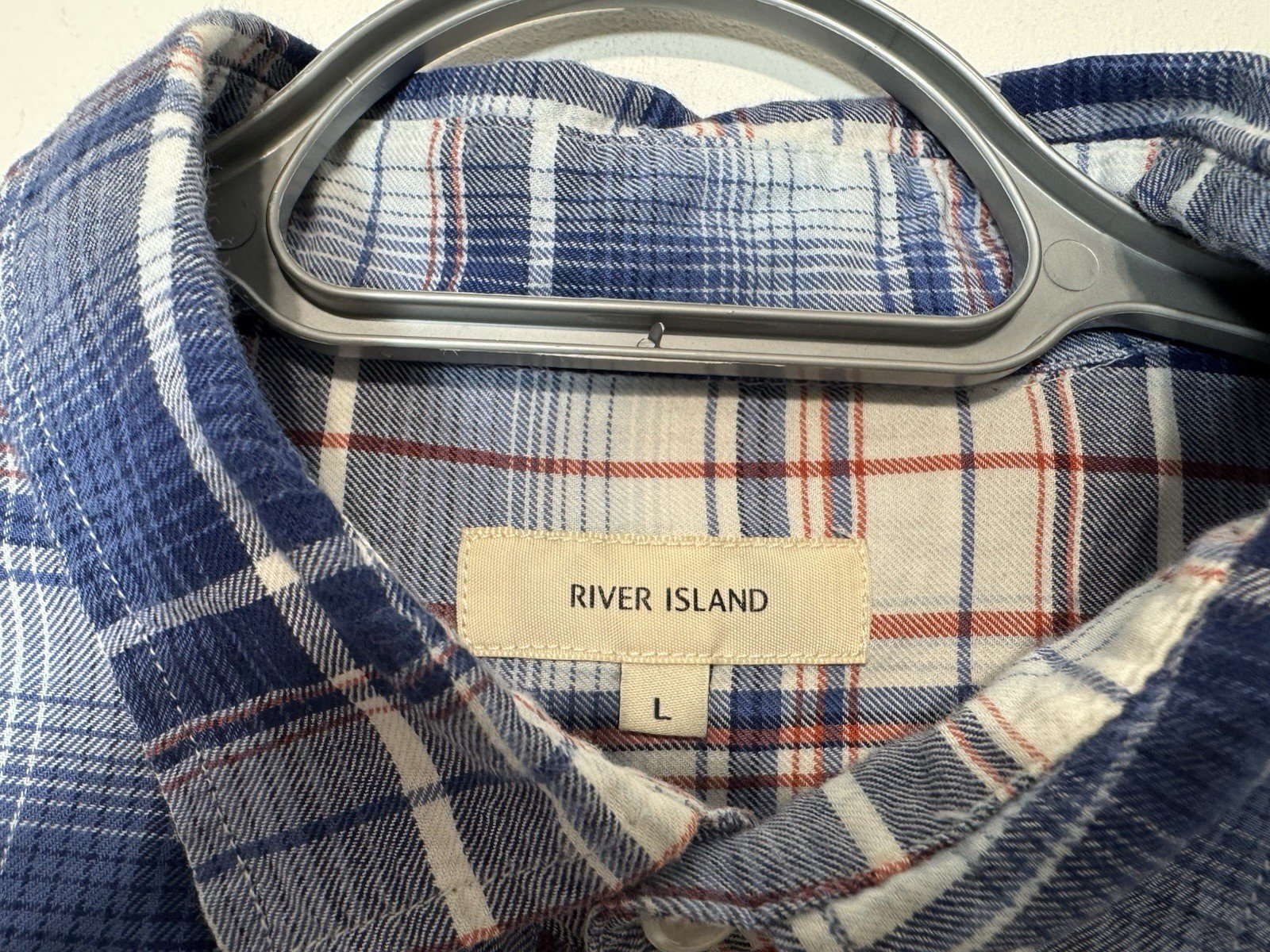 River Island Check Cotton Short Sleeve Shirt Size L