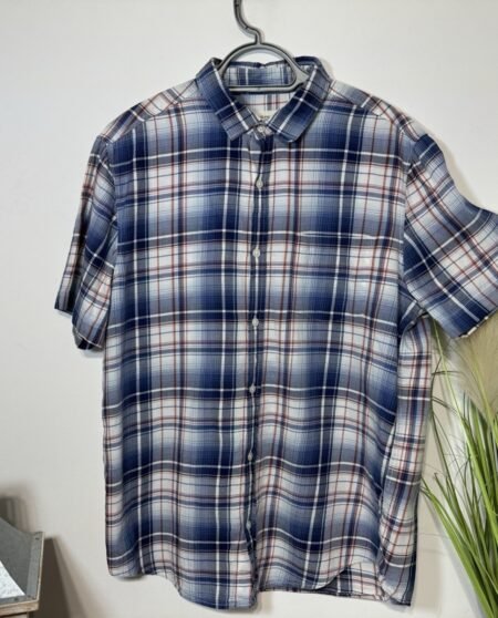 River Island Check Cotton Short Sleeve Shirt Size L