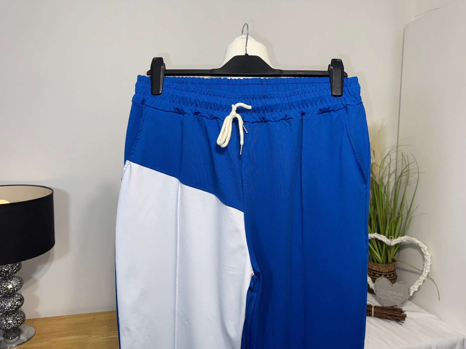 Royal Blue & White Relaxed Fit Straight Leg Joggers 2XL