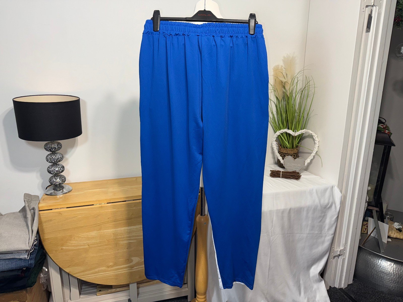 Royal Blue & White Relaxed Fit Straight Leg Joggers 2XL