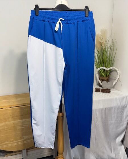 Royal Blue & White Relaxed Fit Straight Leg Joggers 2XL