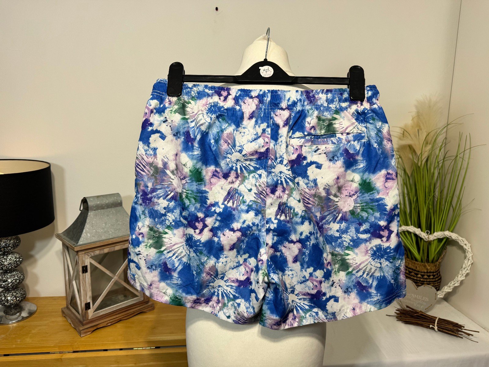 Tye-Dye Elasticated Waist Mesh Lined Swim Shorts Size M