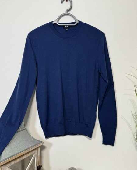 Uniqlo Cornflower Blue Wool Fine Gauge Knit Long Sleeve Jumper S
