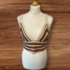 Womens Chrochet Cropped Stripe Top Size L