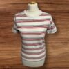 Womens Divided White With Red/Blue Strip Short Sleeve Top Size L