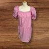 Womens Pink Dress Puff Sleeve Flare Skirt Knee Length Size 12