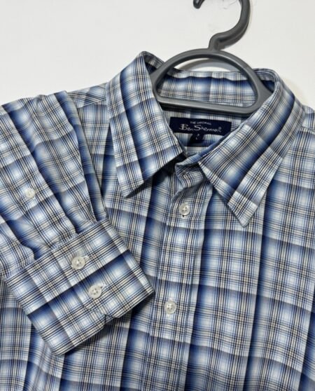 Ben Sherman Check Long Sleeve Logo Shirt Size L