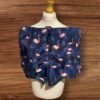 Blue Swim Shorts With Flamingo Pattern Elastic/drawstring Waist Pockets Size XL