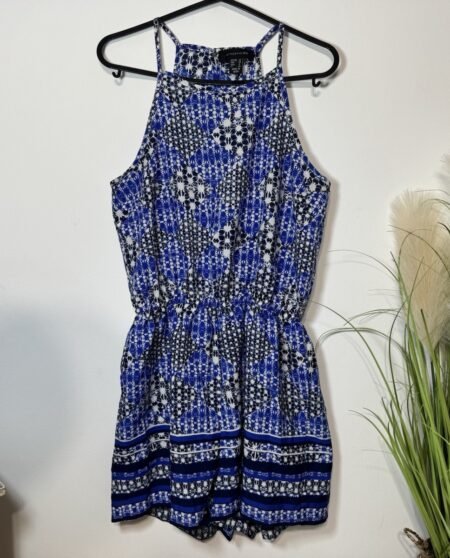 Blue geo Print Playsuit Size M