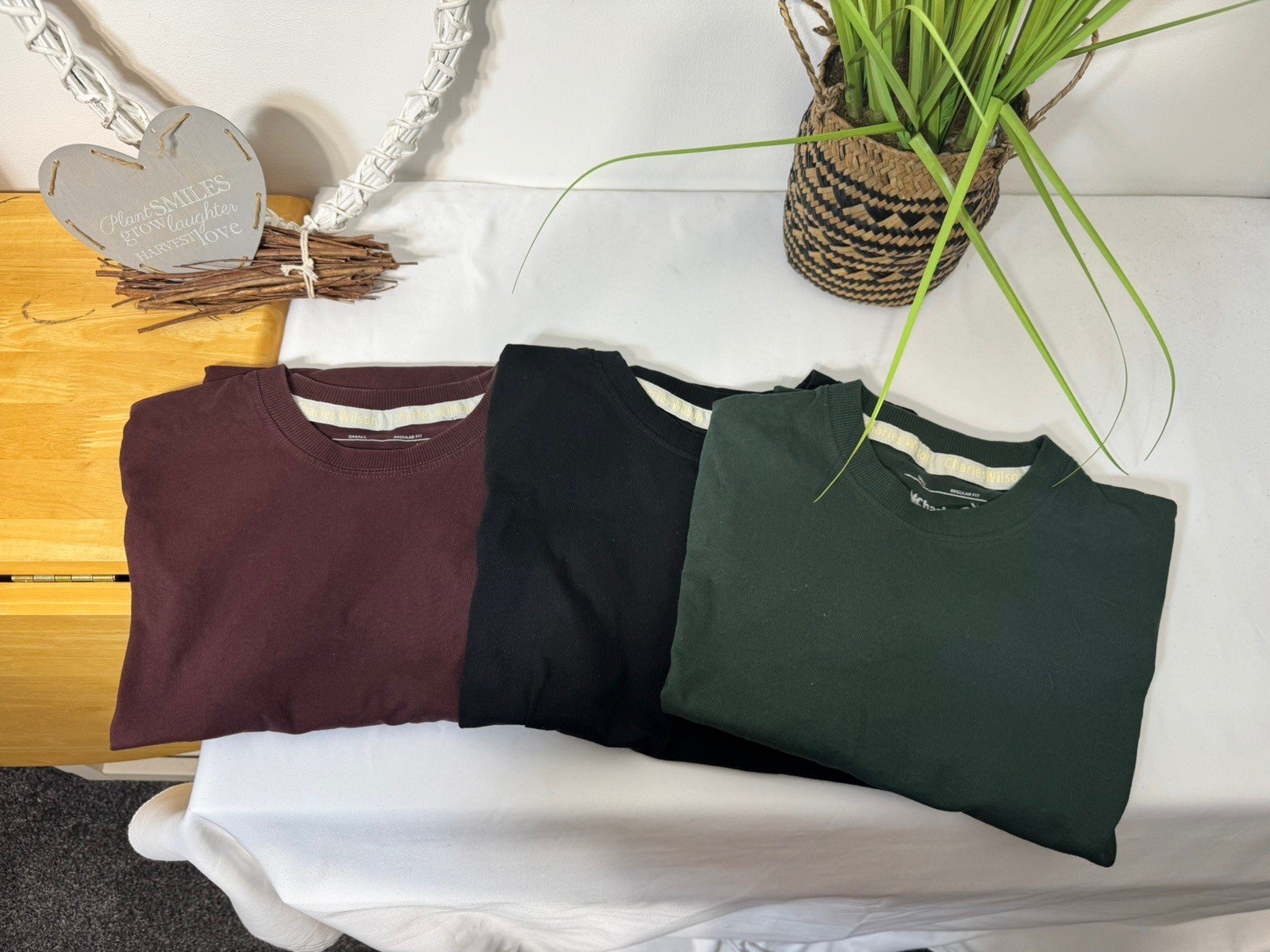 Bundle Of 3 Charles Wilson Cotton T-Shirts Size S