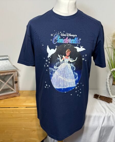 Disney Navy Cinderella Graphic Cotton T-Shirt Size L
