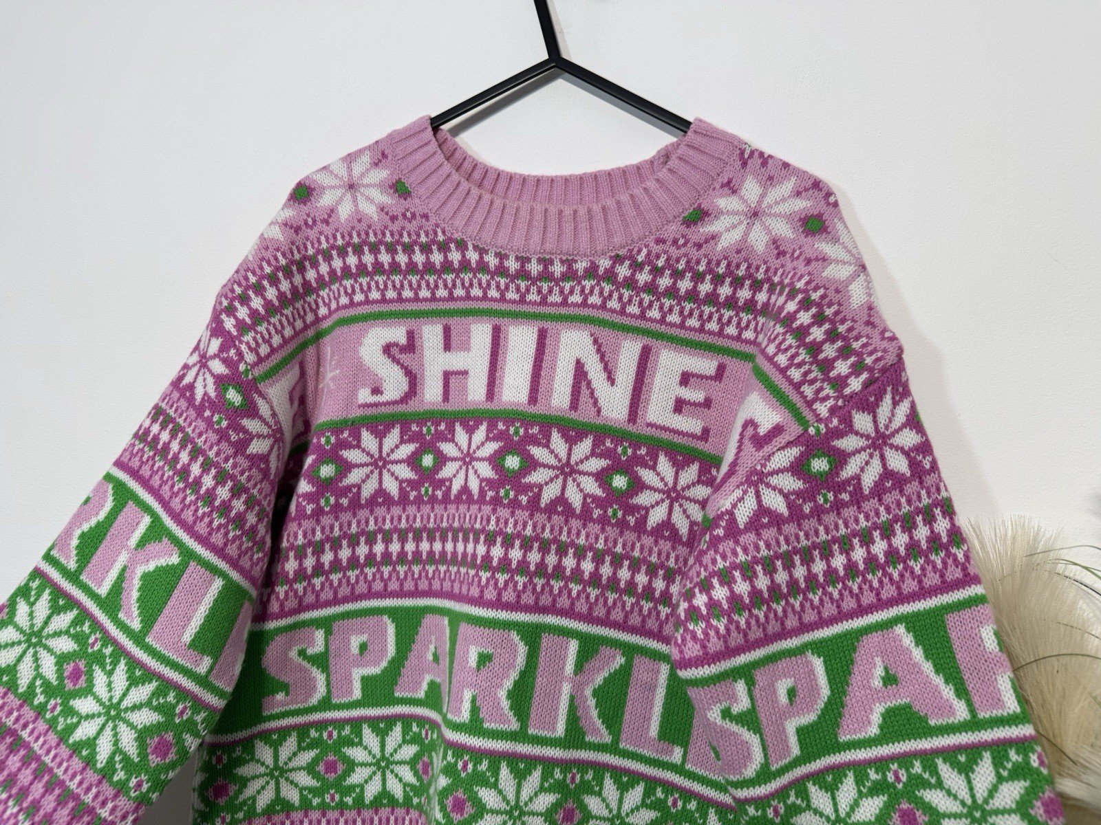 Divided Acrylic Shine & Sparkle Crew Neck Knit Jumper Size S