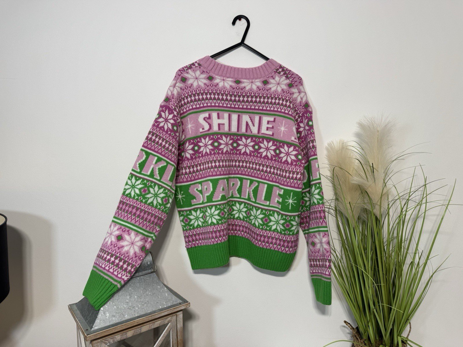 Divided Acrylic Shine & Sparkle Crew Neck Knit Jumper Size S