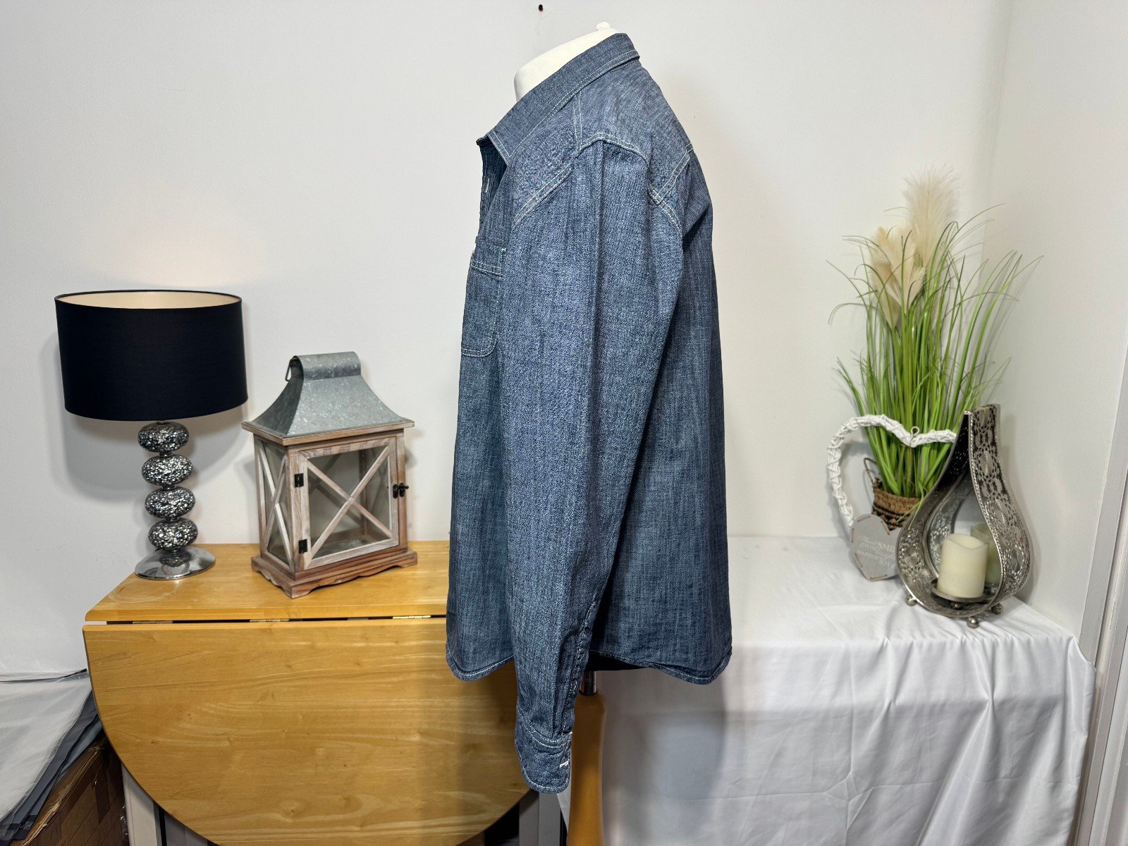 Easy Denim Blue heavy Cotton Overshirt/Shacket Size 2XL