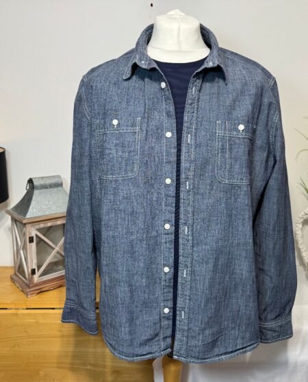 Easy Denim Blue heavy Cotton Overshirt/Shacket Size 2XL