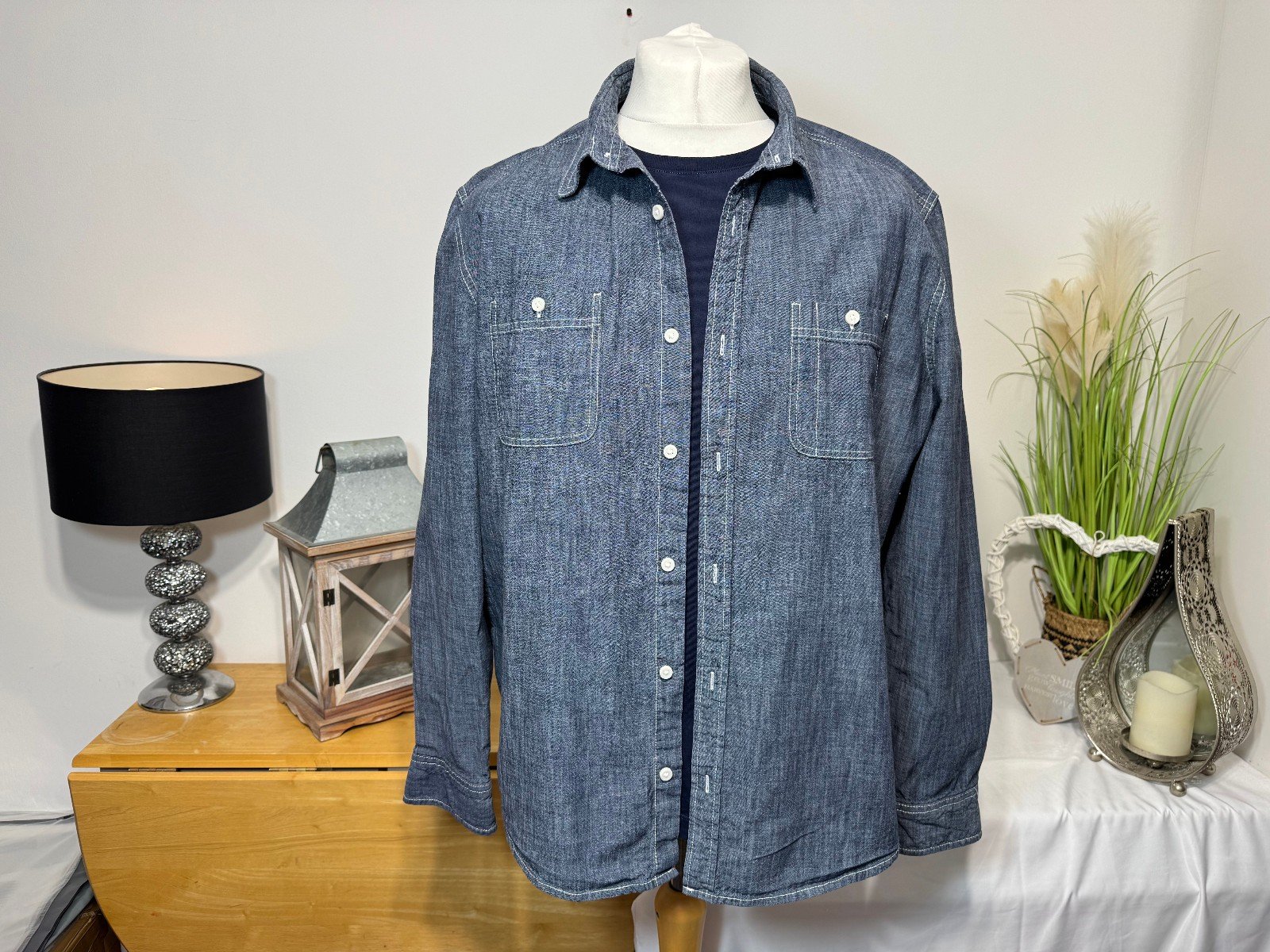 Easy Denim Blue heavy Cotton Overshirt/Shacket Size 2XL