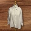 FW Bridge Ivory Blouse Collar Cuffed Turn Up Sleeve Button Front Size 10