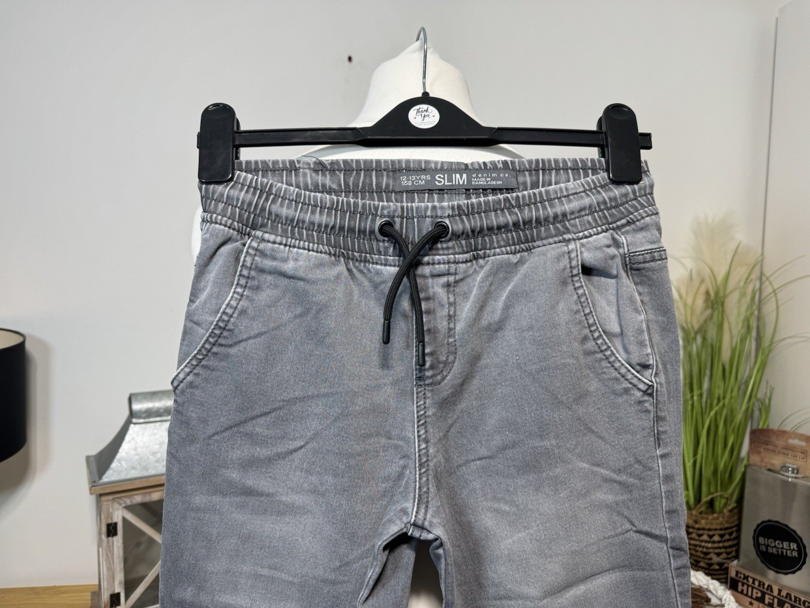 Grey Denim Joggers Size 12-13