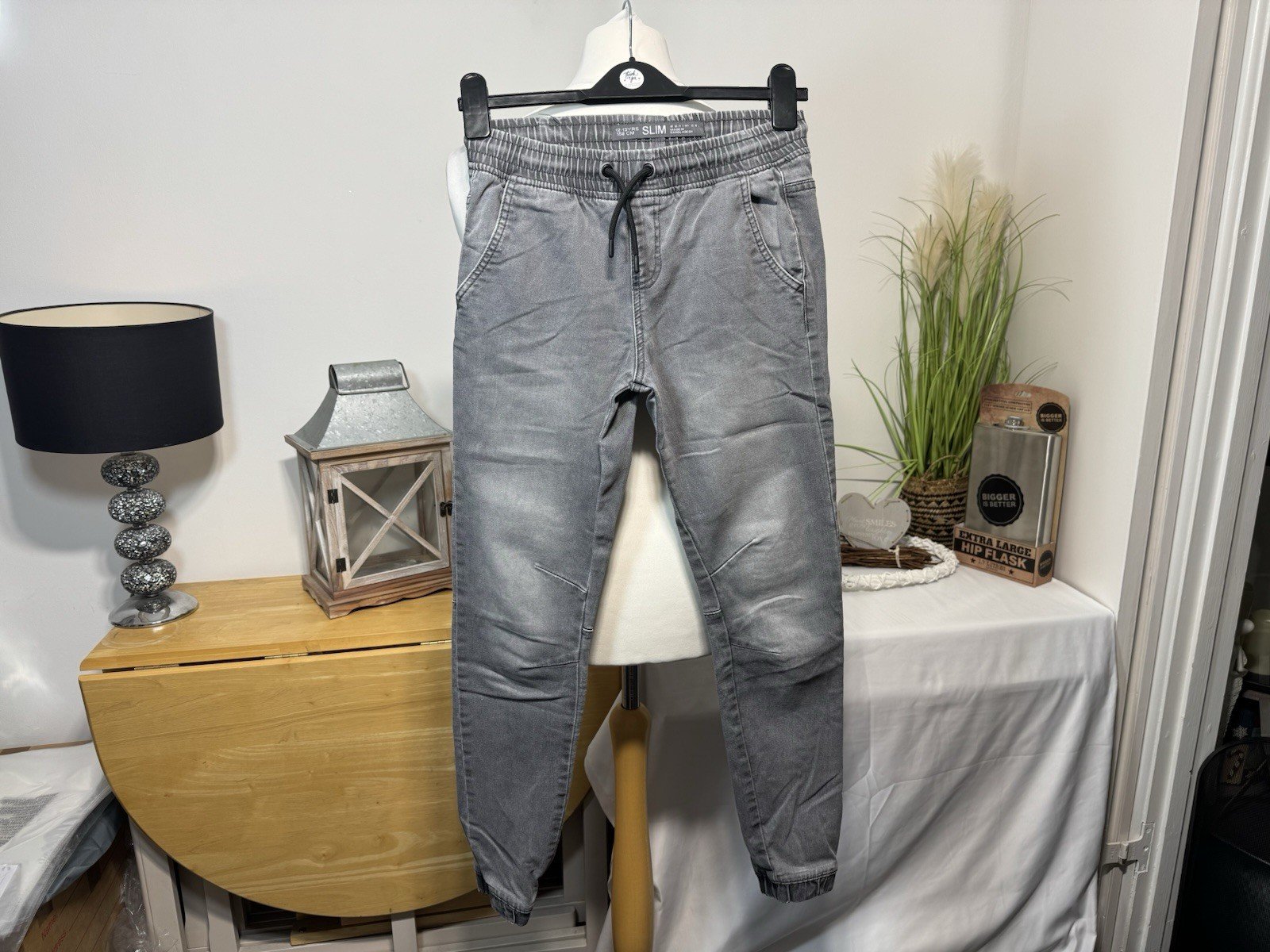 Grey Denim Joggers Size 12-13