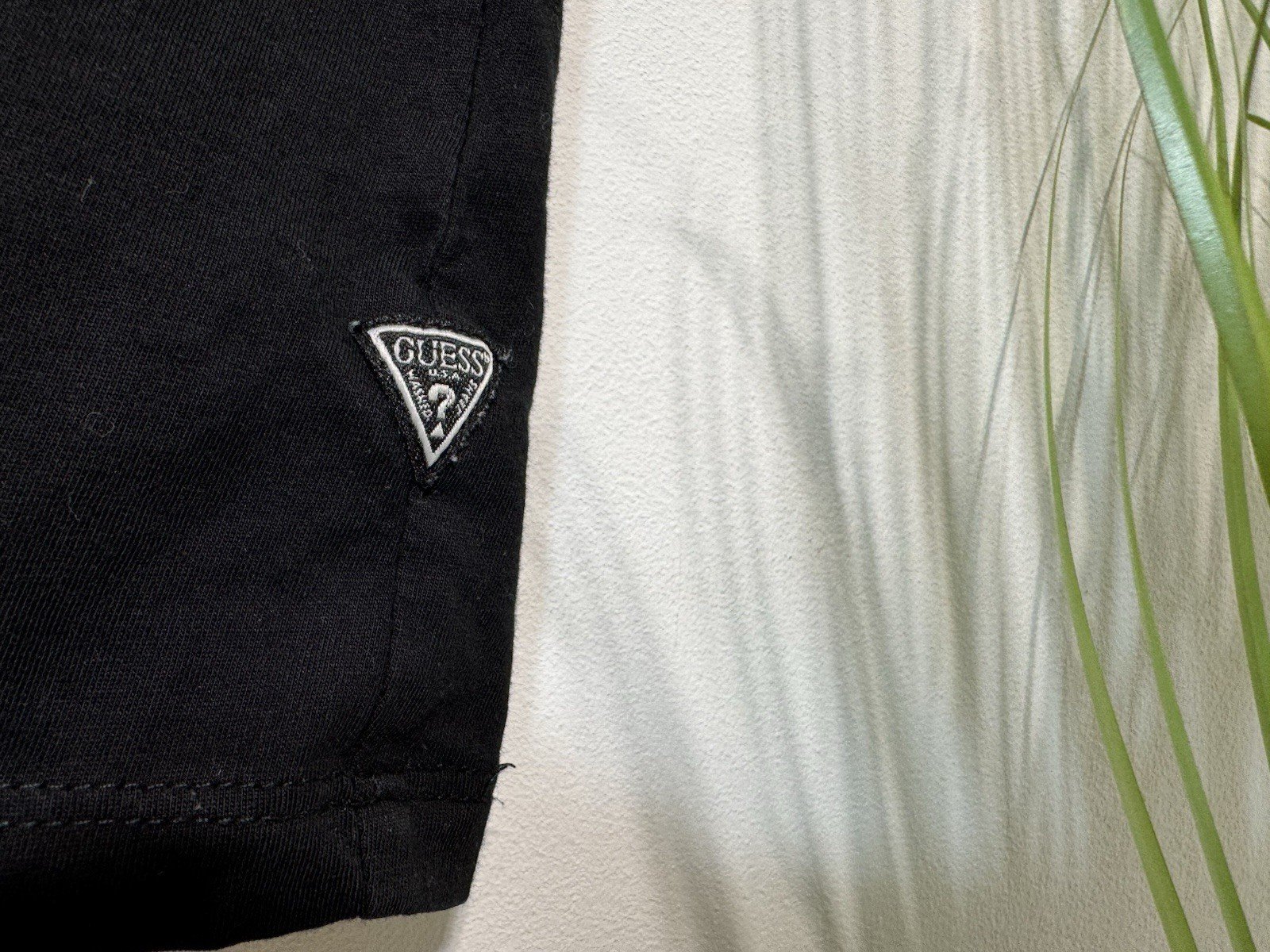 Guess Black Logo Print Cotton Short Sleeve Top Size L