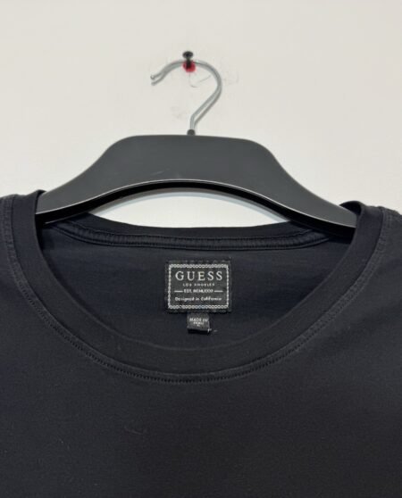 Guess Black Logo Print Cotton Short Sleeve Top Size L