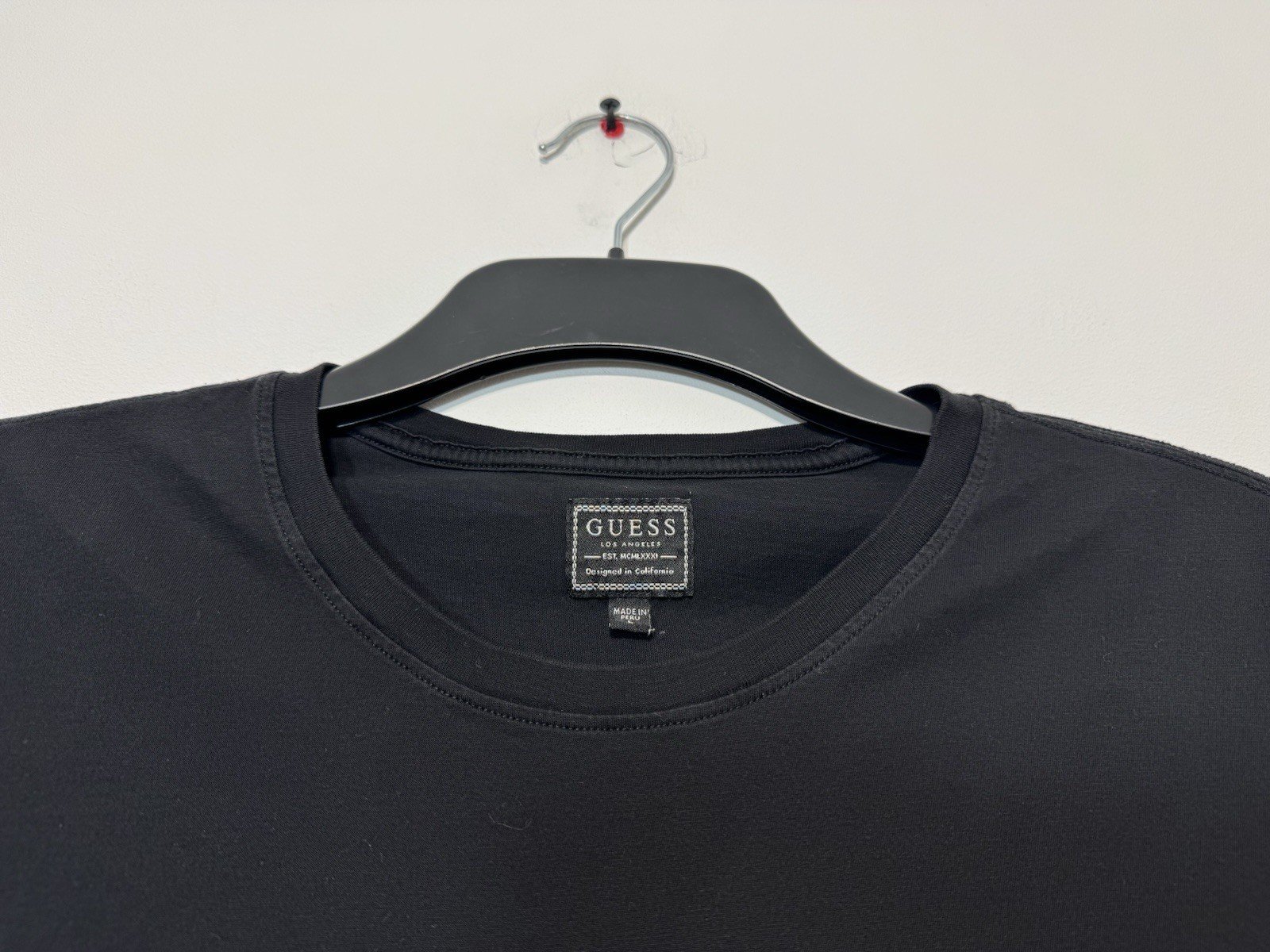 Guess Black Logo Print Cotton Short Sleeve Top Size L