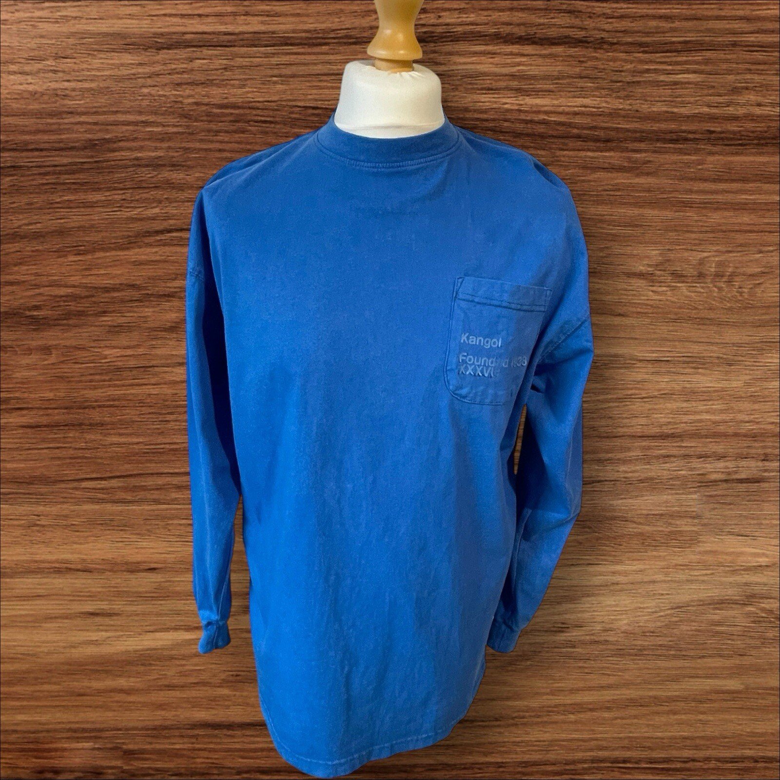 Kangol Royal Blue Long Sleeved Thick Top With Front/ back Detail Size M