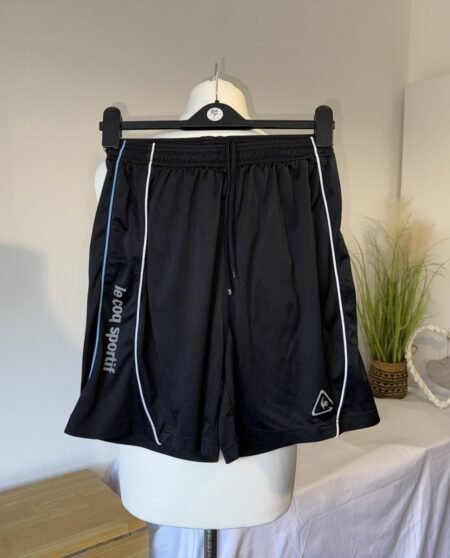 Le Coq Sportif Black Graphic Gym Shorts Size M