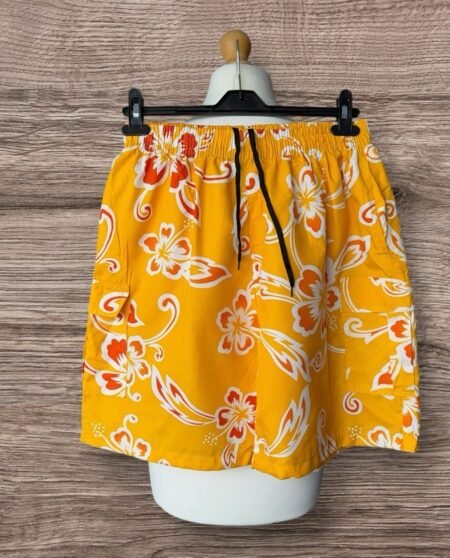 Ling Lang Yellow Floral Lined  Swim Shorts Unisex Size L