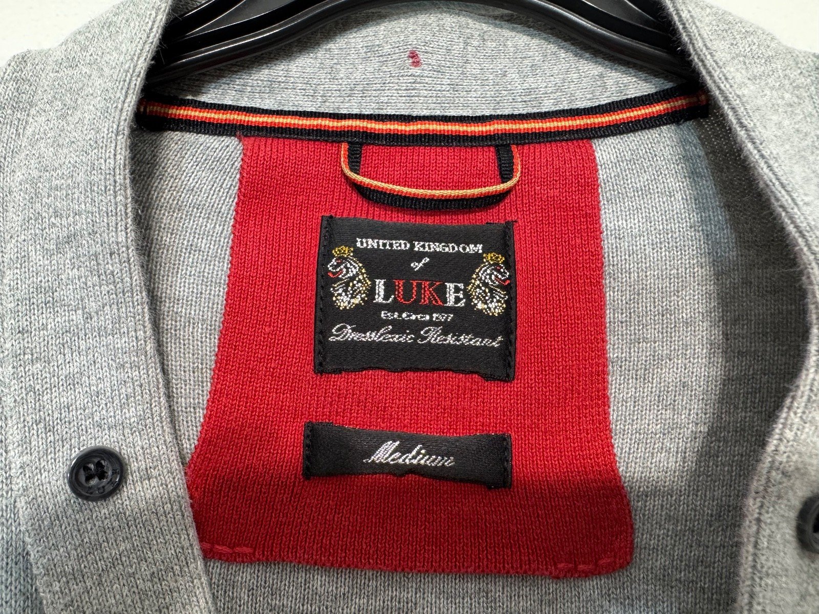 Luke 1977 Graphic Fine Knit Cardigan Size M