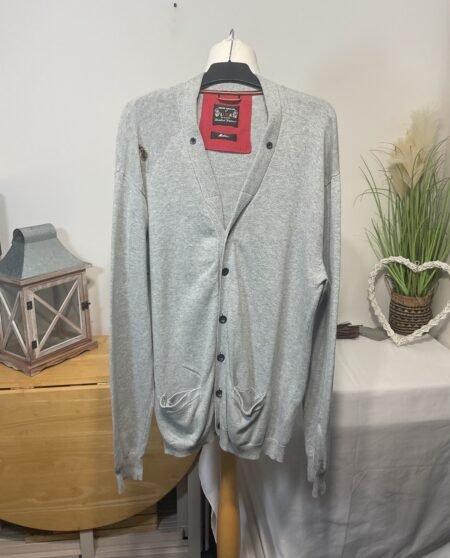 Luke 1977 Graphic Fine Knit Cardigan Size M