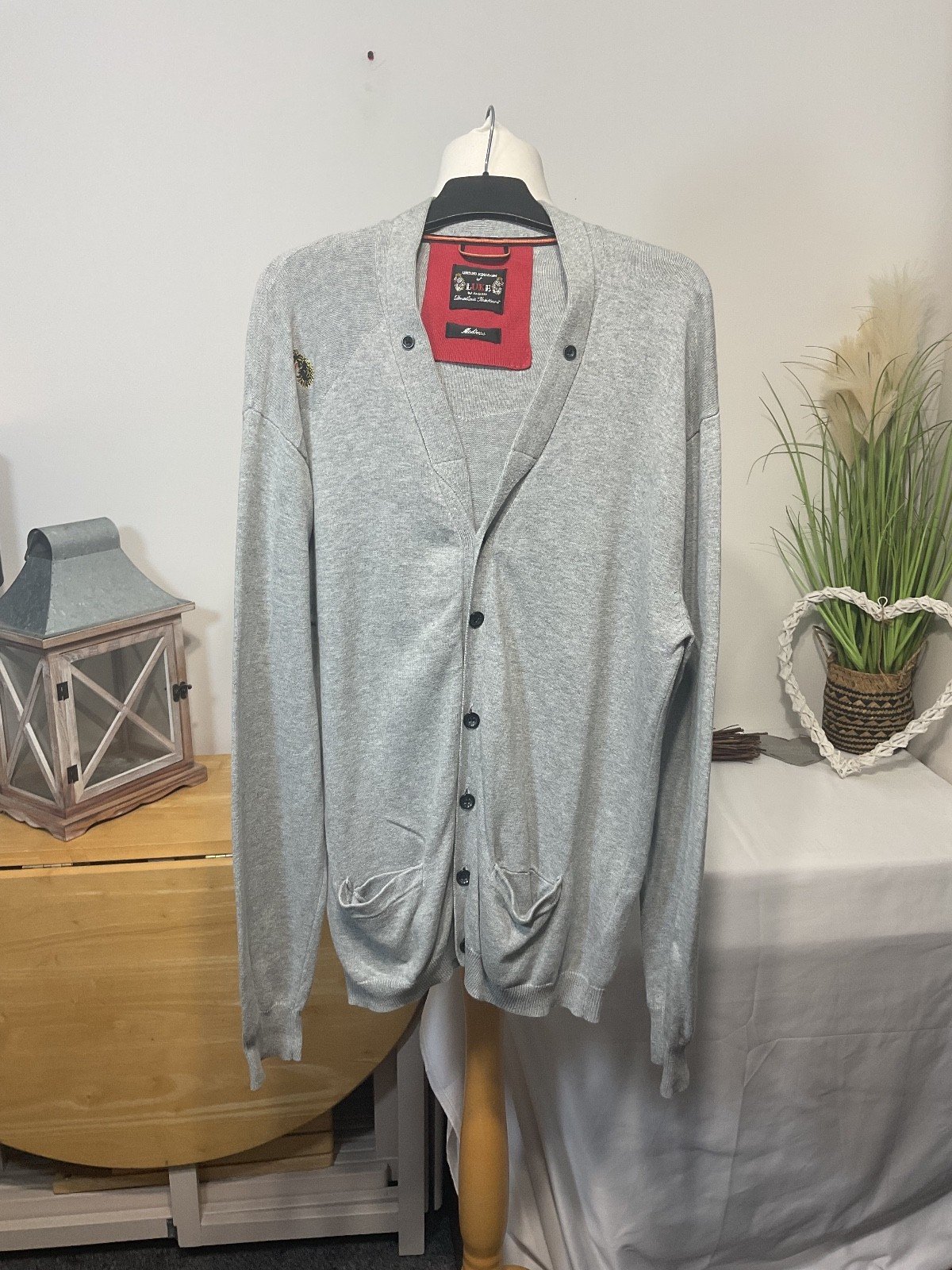 Luke 1977 Graphic Fine Knit Cardigan Size M