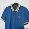 Manfinity Blue Pique Knit Polo Shirt Size S