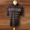 Mens Dunlop Golf Polo Black/red/white Stripe Motif Front/back Size L
