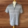 Mens Next Grey Stripe Shirt Button Down Collar Short Sleeve Size M