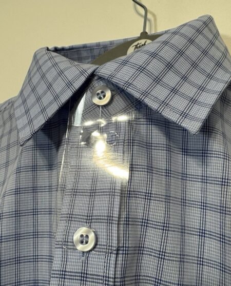 NEW Check Cotton Blend Short Sleeve Shirt Neck 15.5”