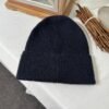 Navy Rib Knit Beanie Hat One Size