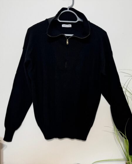 Papillone Black 1/4 Zip High Neck Jumper
