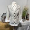 Per Una Cream & Grey Delicate Pinstripe Linen Blend Jacket Size 10