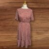 Pink Flora Dress Elastic Waist Frill Hem Short Sleeve Size L